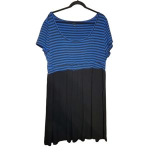 Torrid Striped Black Blue Dress 4